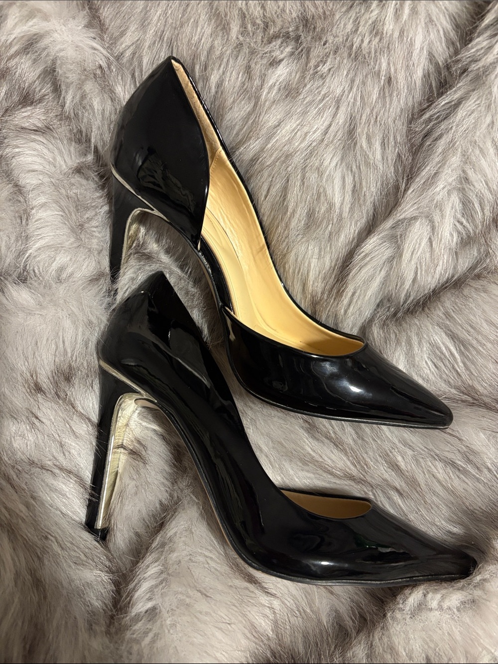 Jessica Simpson Black Patent Pointed Toe Stiletto Pumps